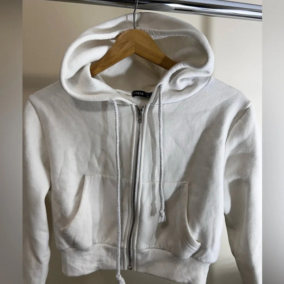 SHEIN White Hoodie Size M - Picture 1 of 6